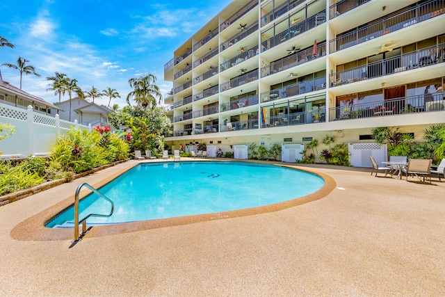 view of pool with a patio area