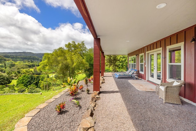 view of patio featuring french doors