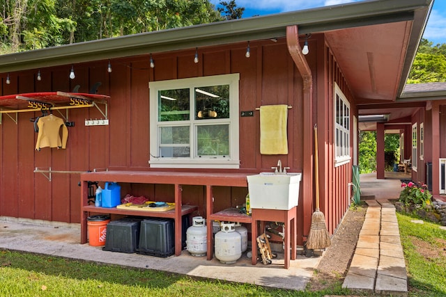 exterior space featuring sink