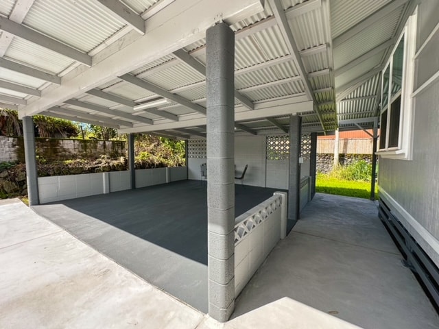 garage with a carport