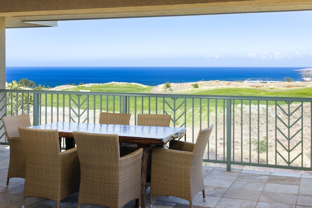 balcony with a water view