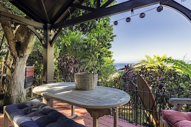 view of patio / terrace featuring a gazebo