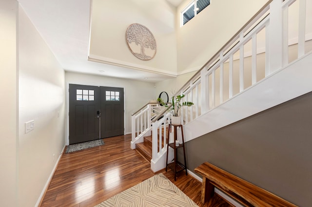 foyer featuring hardwood / wood-style flooring