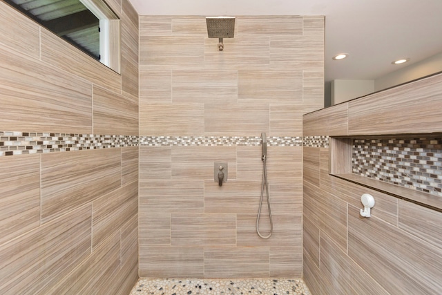 bathroom featuring a shower