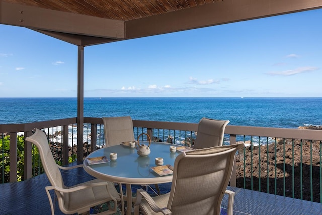 balcony with a water view