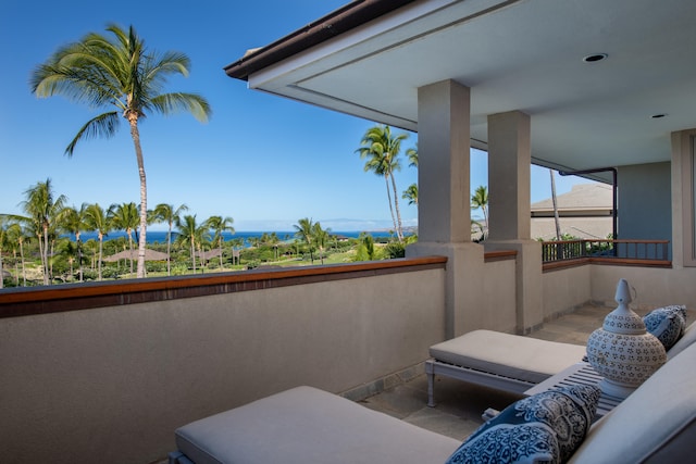 view of patio / terrace with a balcony