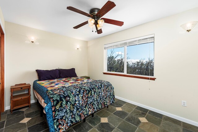 bedroom with ceiling fan