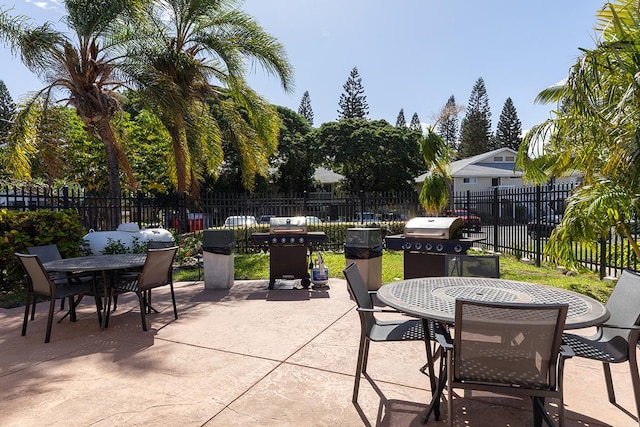 view of patio / terrace featuring a grill