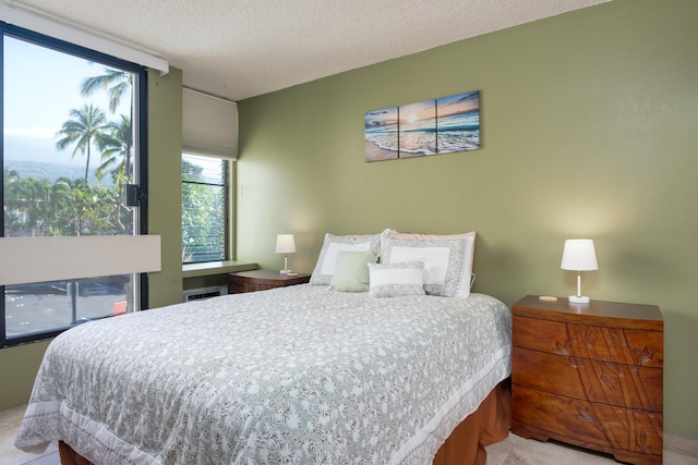 bedroom with a textured ceiling