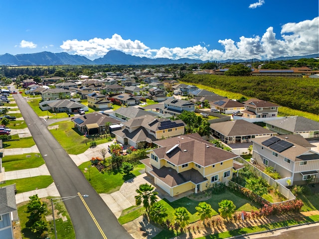 bird's eye view featuring a mountain view