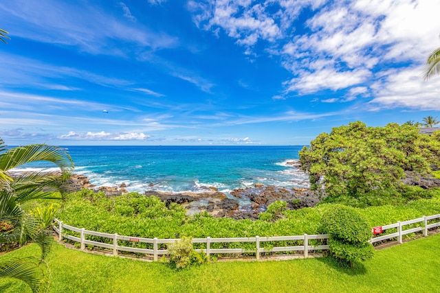 water view with a view of the beach