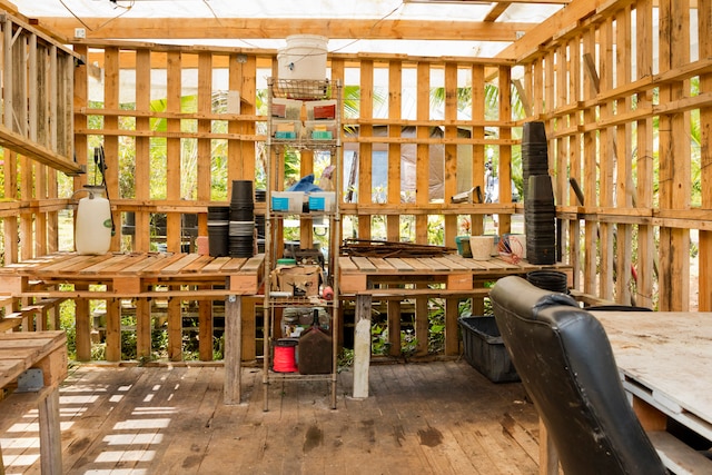 miscellaneous room featuring hardwood / wood-style flooring