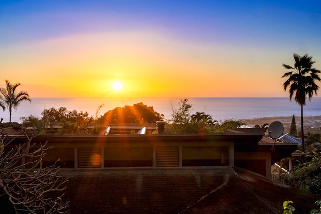 view of front of house featuring a water view