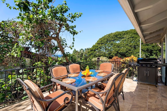 view of patio / terrace with a grill