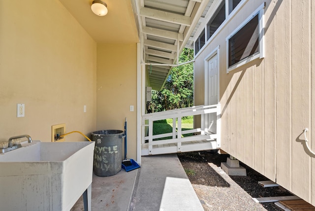 view of patio / terrace featuring sink