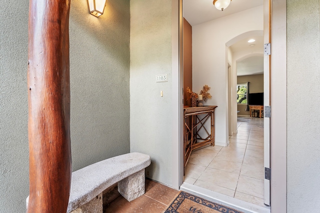 interior space with tile patterned flooring