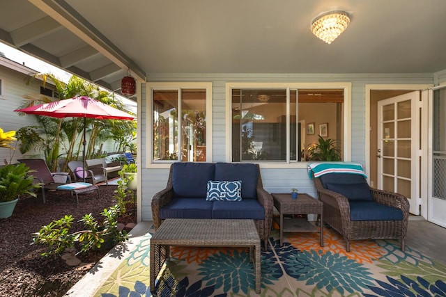 view of patio / terrace with an outdoor living space