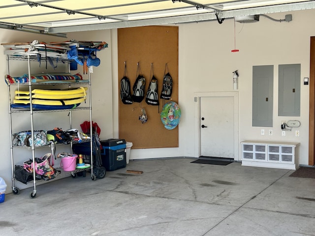 garage featuring electric panel