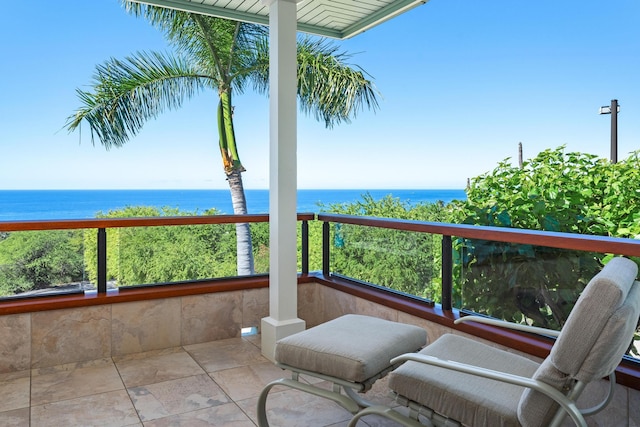 balcony with a water view