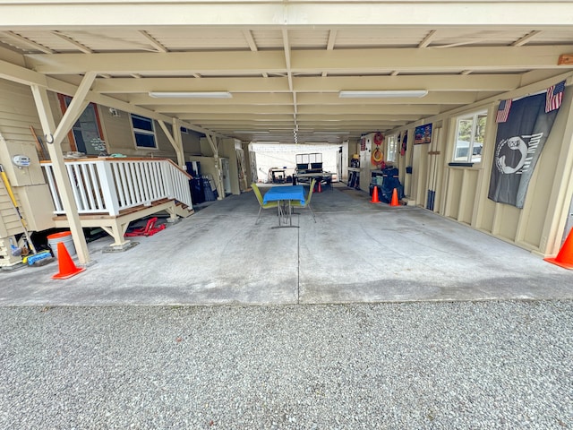 view of garage