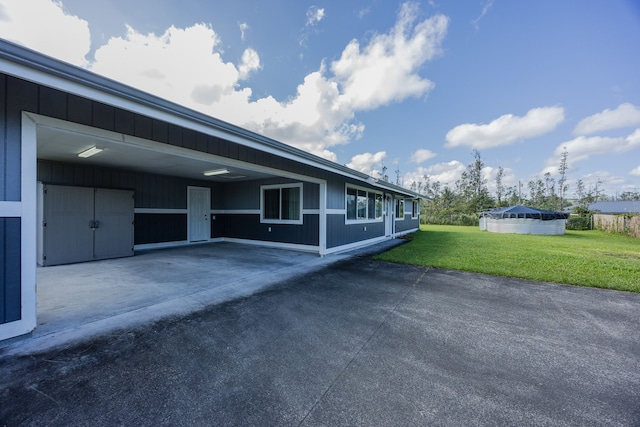 view of home's exterior featuring a lawn