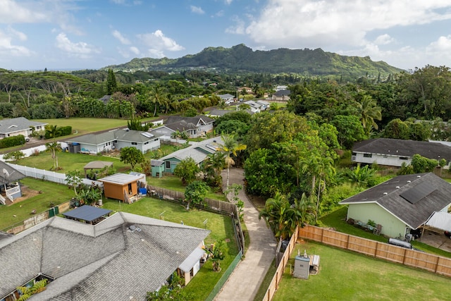 bird's eye view featuring a mountain view