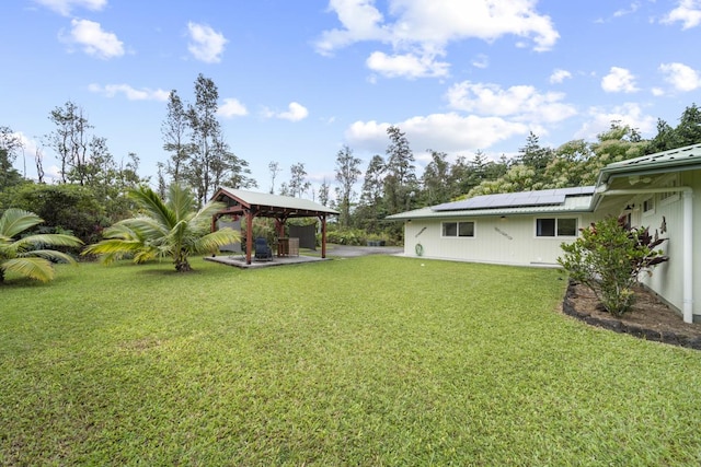 view of yard featuring a gazebo and a patio