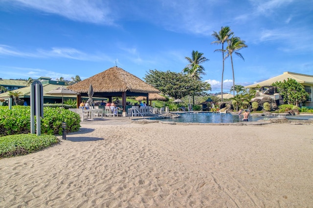 exterior space featuring a gazebo