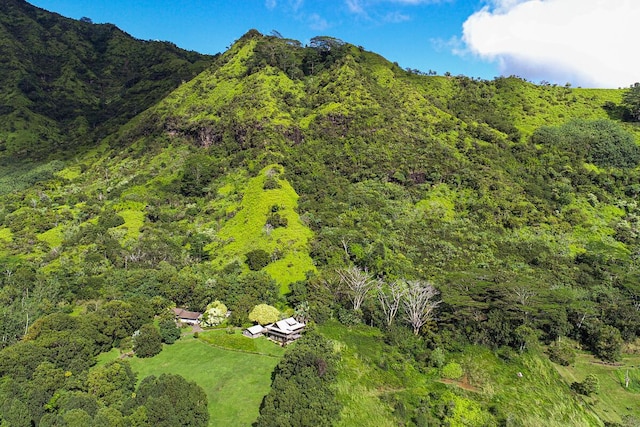 aerial view featuring a mountain view