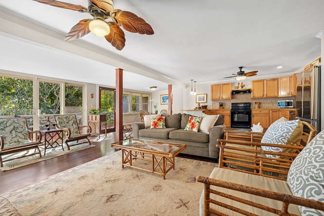 living room featuring wood-type flooring