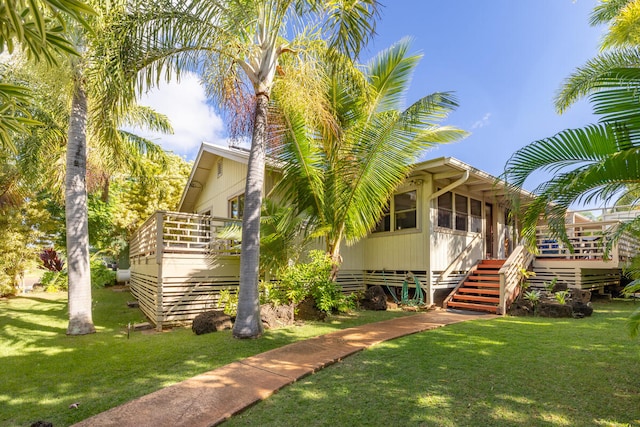 exterior space featuring a yard