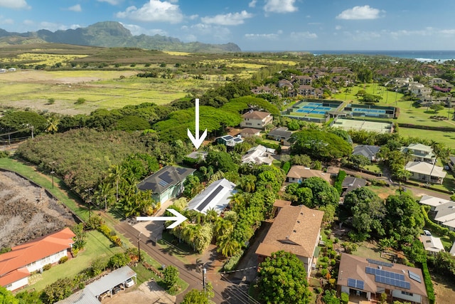 bird's eye view featuring a mountain view