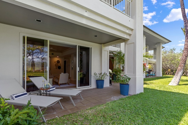 view of patio with a balcony