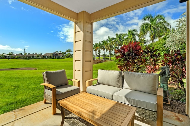 view of patio with an outdoor hangout area