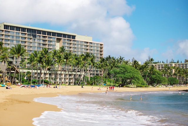 water view featuring a beach view