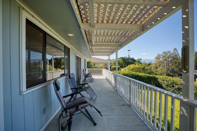 balcony with a pergola