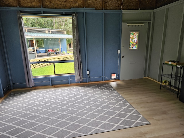 interior space with hardwood / wood-style floors