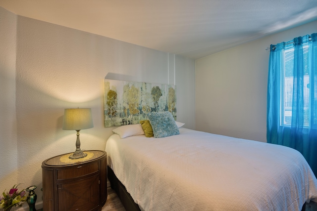 bedroom featuring wood-type flooring