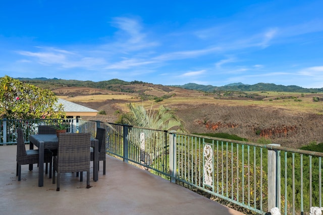 balcony with a mountain view