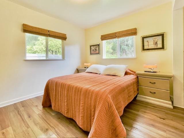 bedroom featuring light hardwood / wood-style flooring