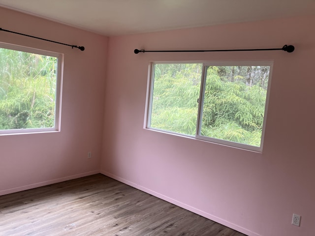 unfurnished room featuring wood-type flooring