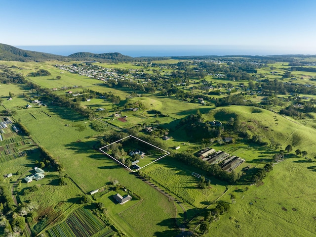 aerial view featuring a rural view