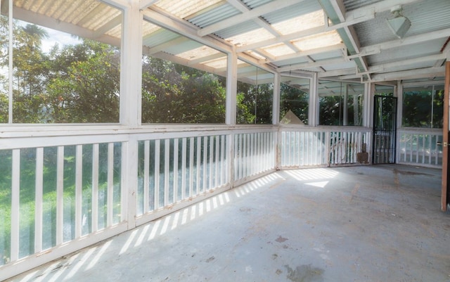 view of unfurnished sunroom