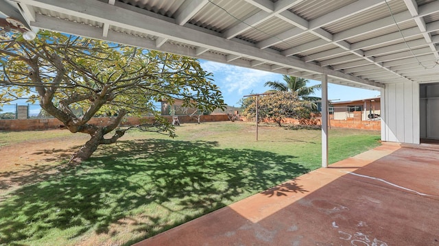 view of yard featuring a patio