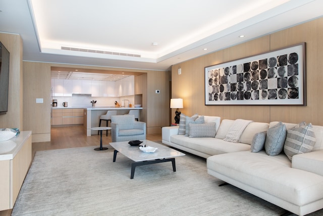 living room featuring hardwood / wood-style flooring