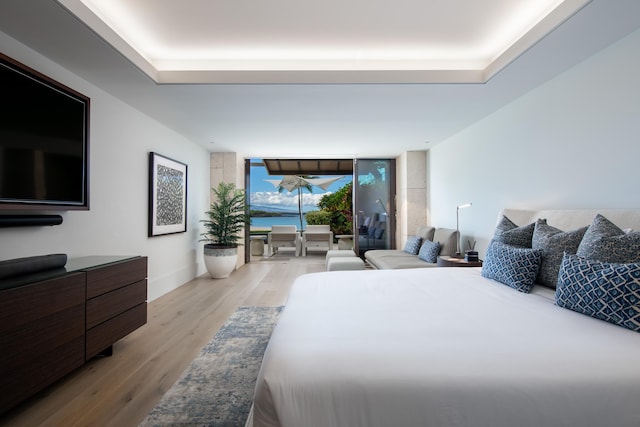 bedroom featuring light wood-type flooring