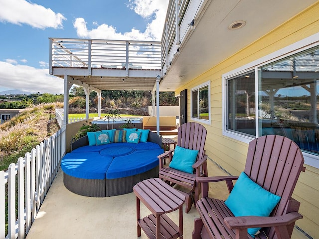 view of patio / terrace featuring a balcony