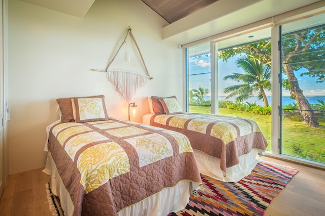 bedroom with hardwood / wood-style floors