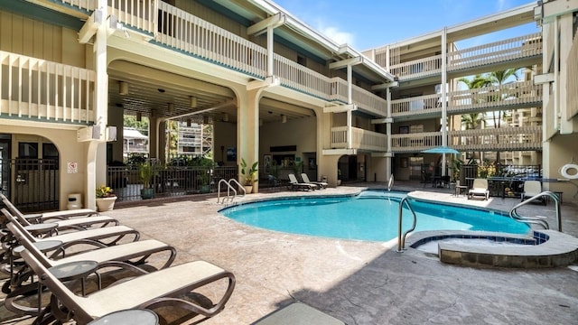 view of pool with a patio area