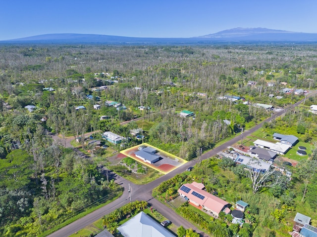 aerial view with a mountain view